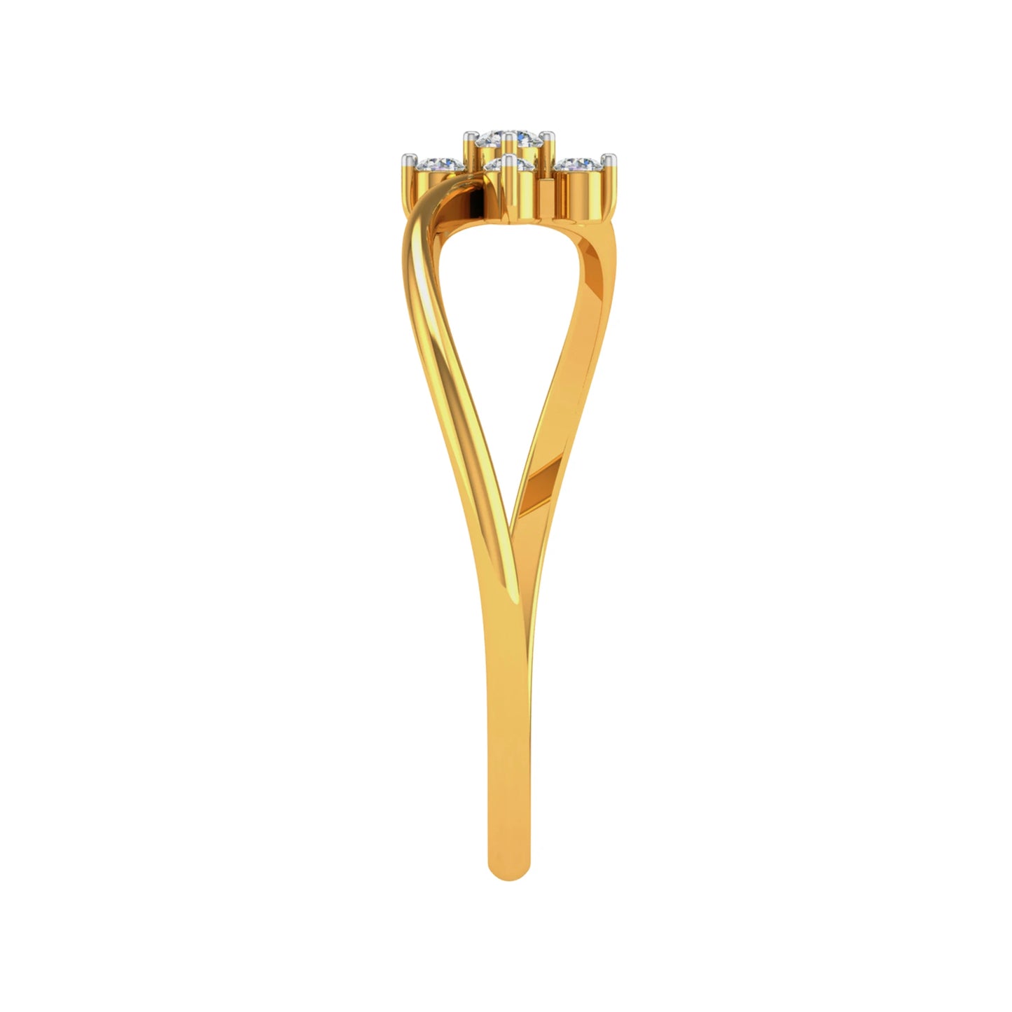 Elegant Gold Plated Diamond Floral Ring