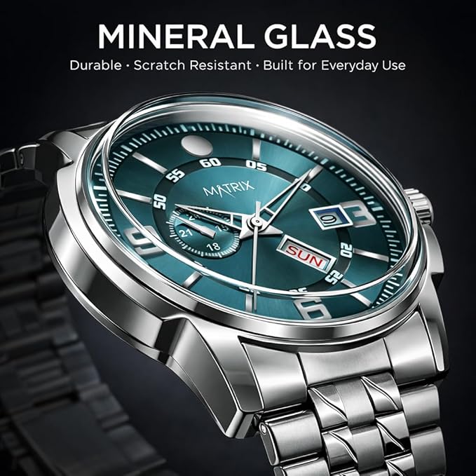 Silver Stainless Steel Multifunction Analog Wrist Watch