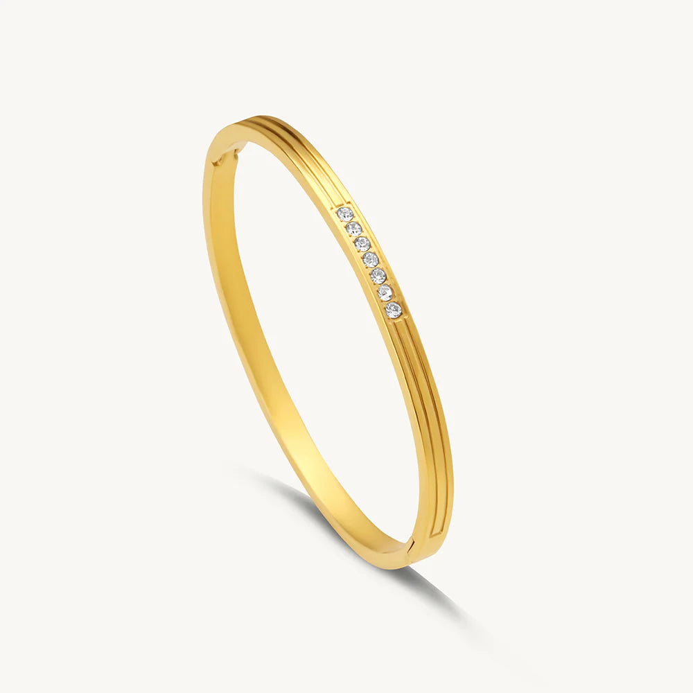 Minimal Diamond Accent Gold Bracelet