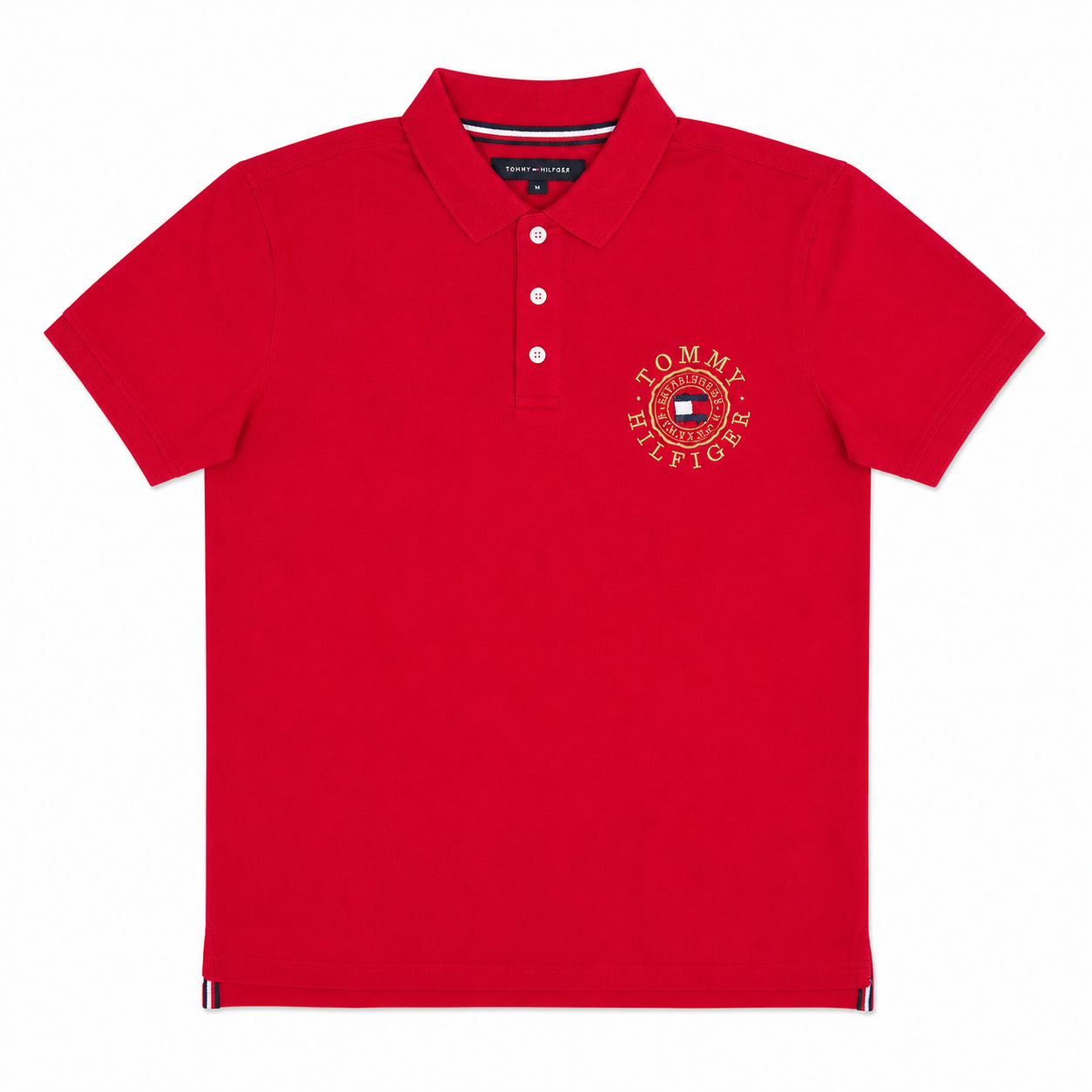 Classic Red Cotton Slim Fit Polo T-Shirt