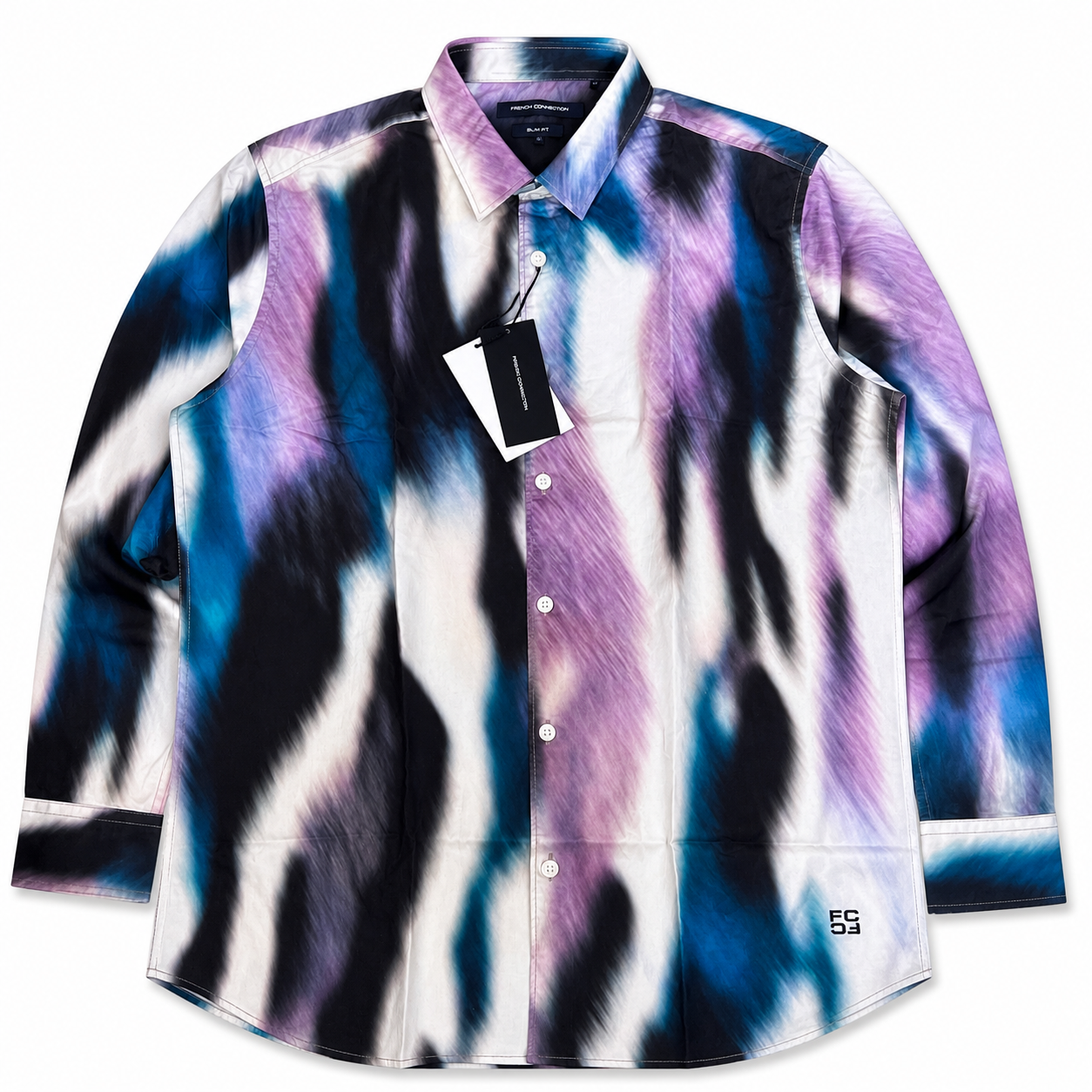 Abstract Multicolor Printed Slim Fit Casual Shirt