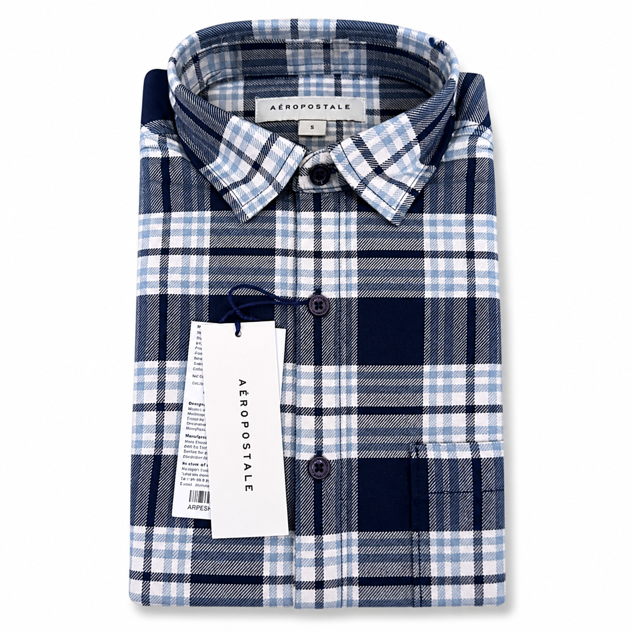 Blue Checkered Cotton Slim Fit Casual Shirt