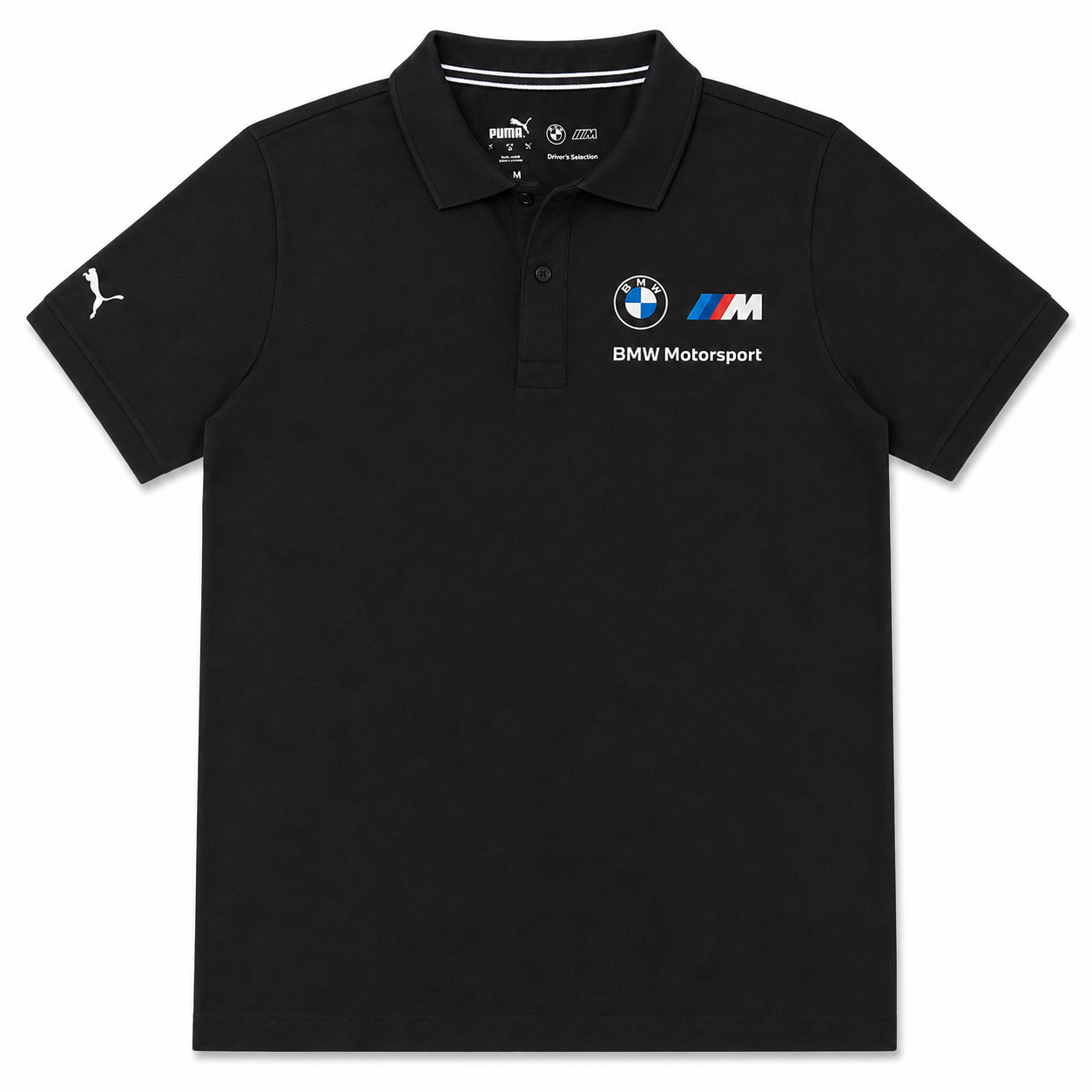 Black Motorsport Logo Slim Fit Polo T-Shirt