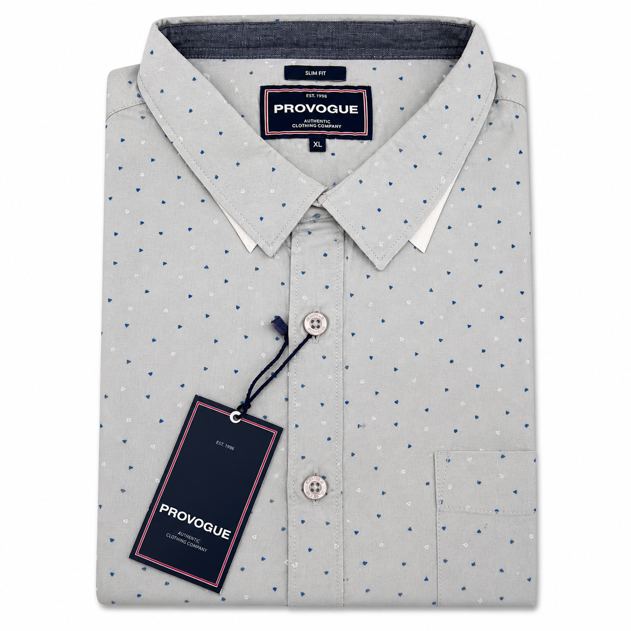 Men’s Grey Printed Slim Fit Formal Shirt