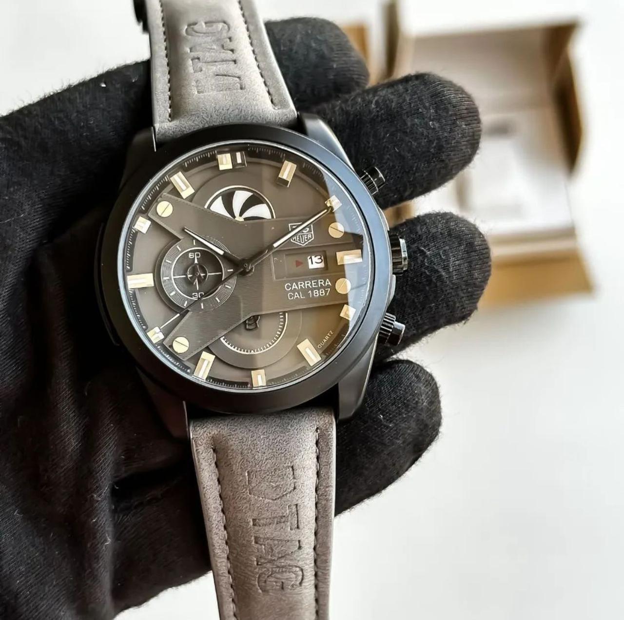 Matte Black Designer Chronograph Watch