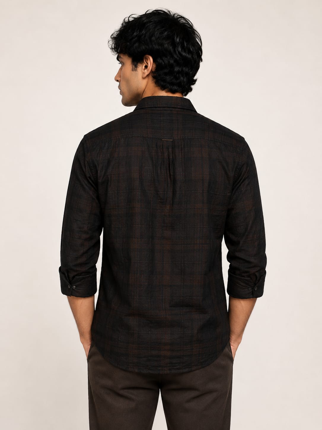 dark brown & black shirt for men