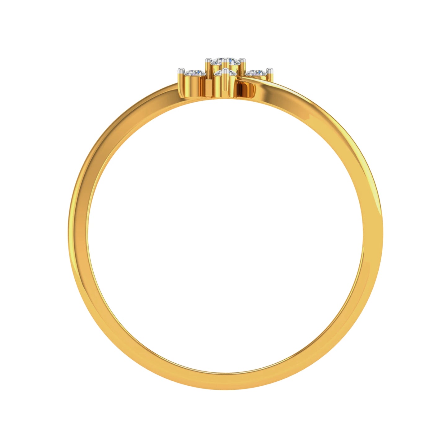 Elegant Gold Plated Diamond Floral Ring