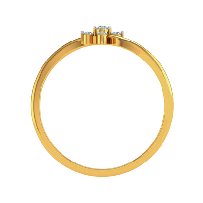 Elegant Gold Plated Diamond Floral Ring