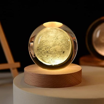 3D Moon Crystal LED Night Lamp