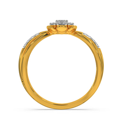 Gold Plated Floral Diamond Cluster Ring