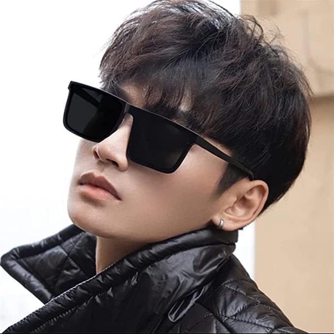 Stylish Black Square Frame Sunglasses for Men