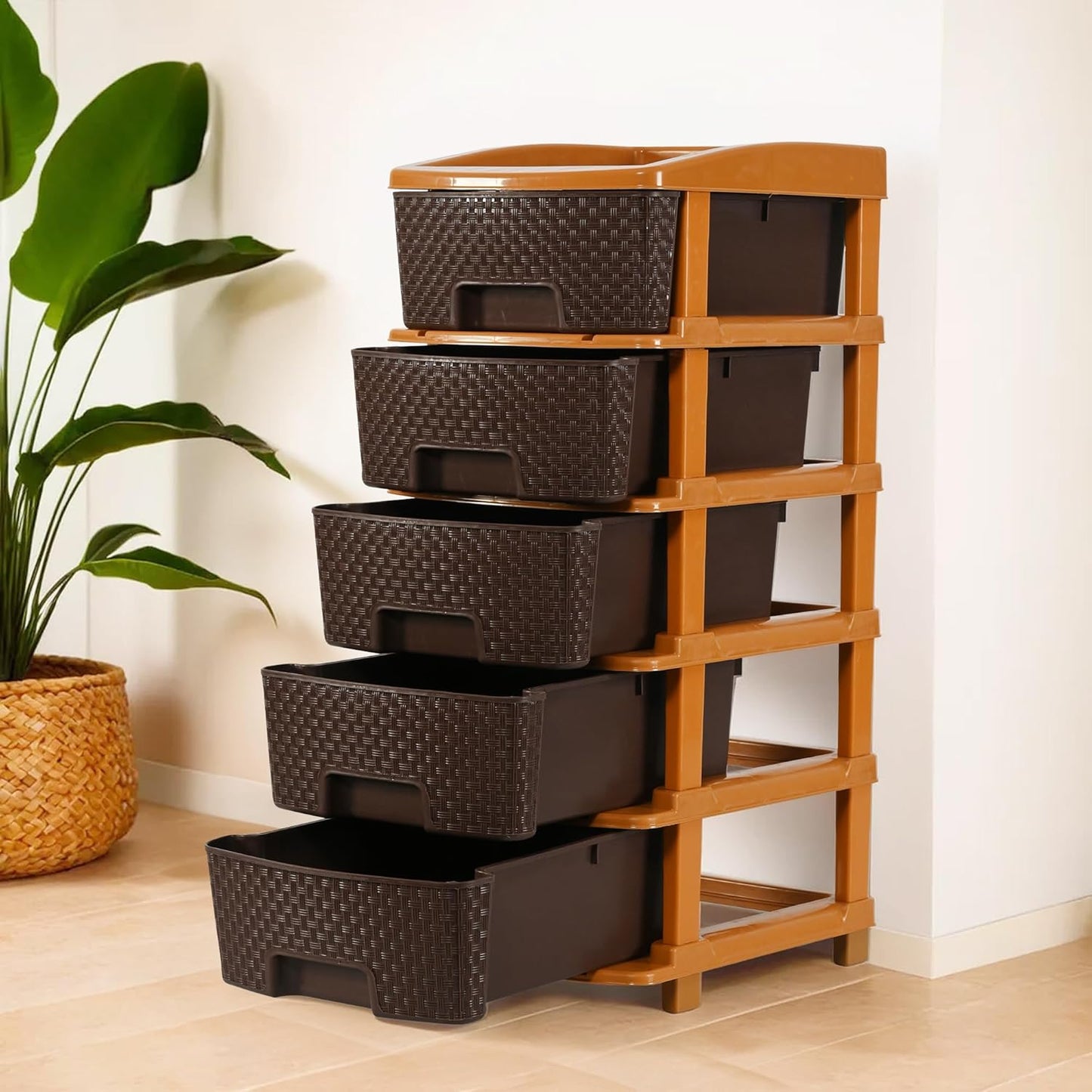 Multi-Layer Plastic Storage Drawer Organizer Rack