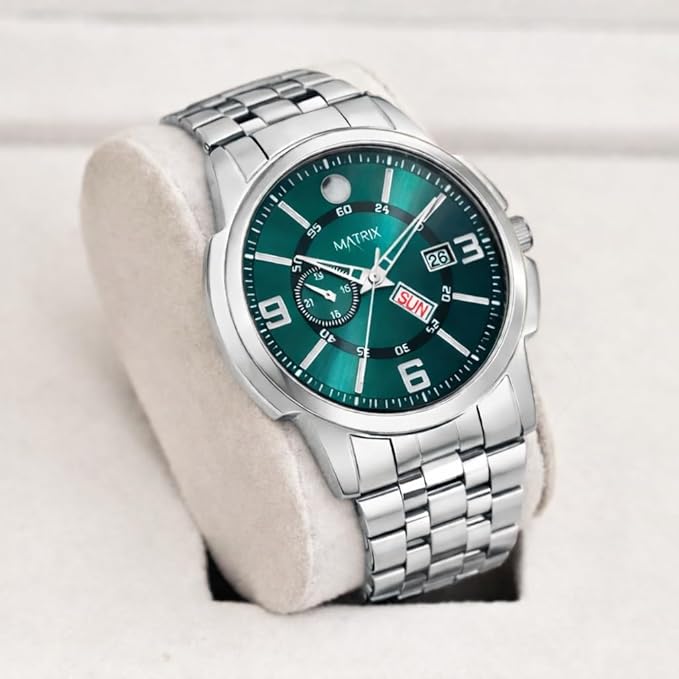 Silver Stainless Steel Multifunction Analog Wrist Watch