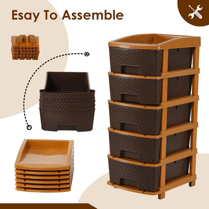 Multi-Layer Plastic Storage Drawer Organizer Rack