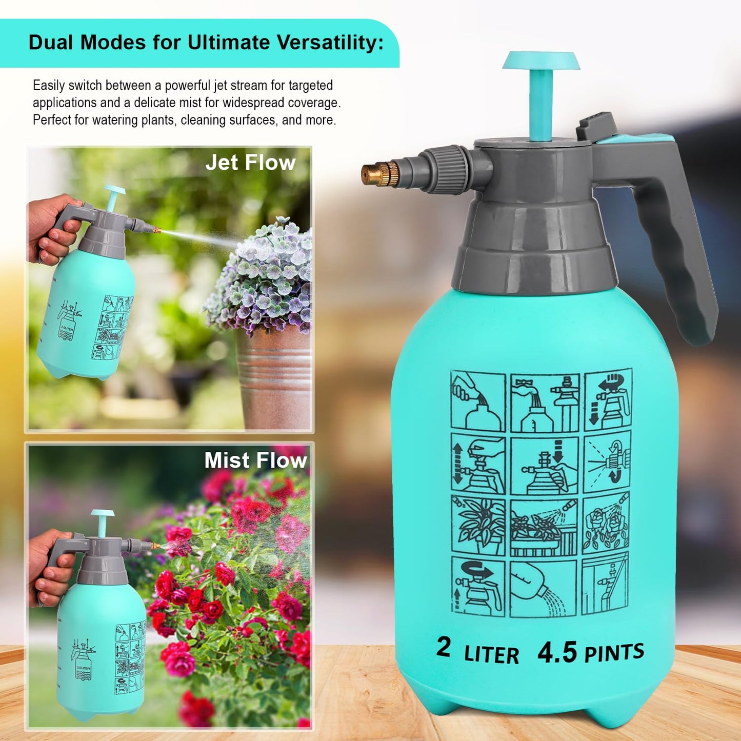 2 Liter Garden Pressure Spray Bottle Pump