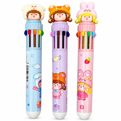 Cute Cartoon Multi Color Pen For Kids
