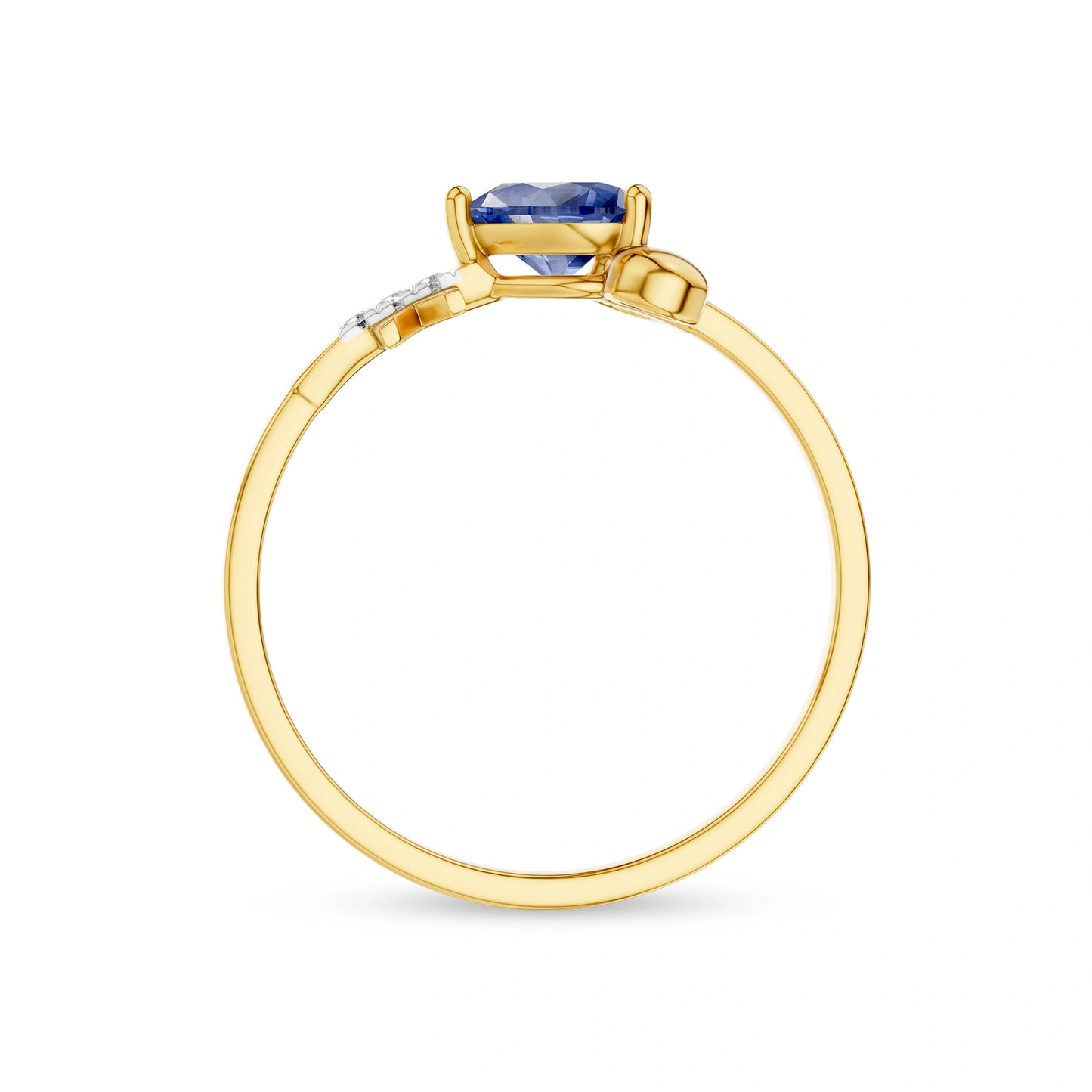 Gold Plated Blue Heart Stone Ring