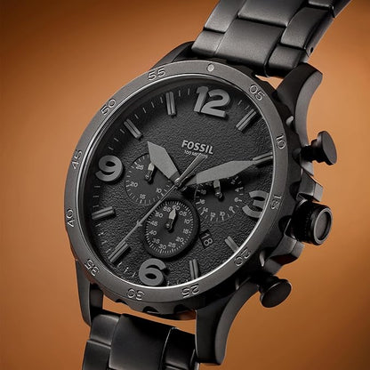 Men’s Black Chronograph Stainless Steel Wrist Watch