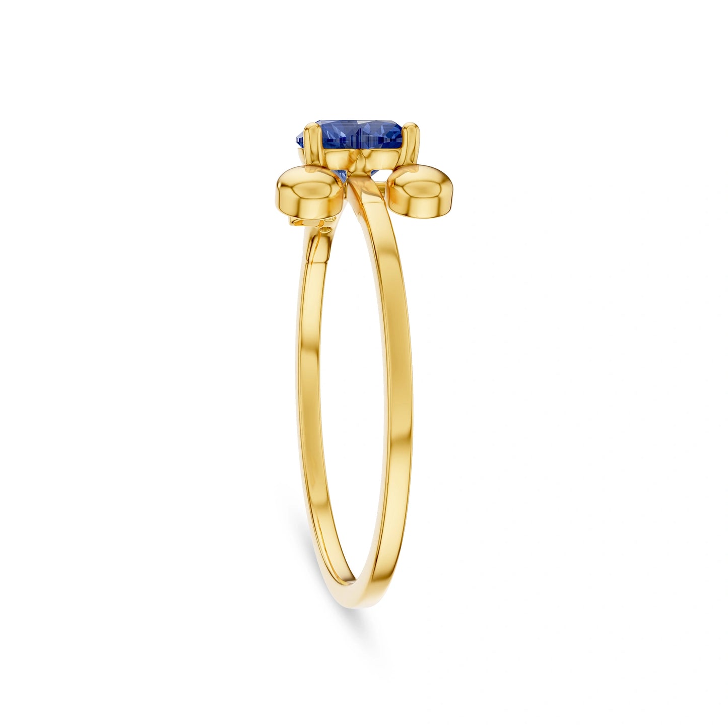 Gold Plated Blue Heart Stone Ring