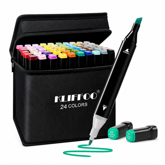 Professional 24 Colors Dual Tip Marker Set