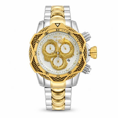 Luxury Dual Tone Dragon Dial Watch