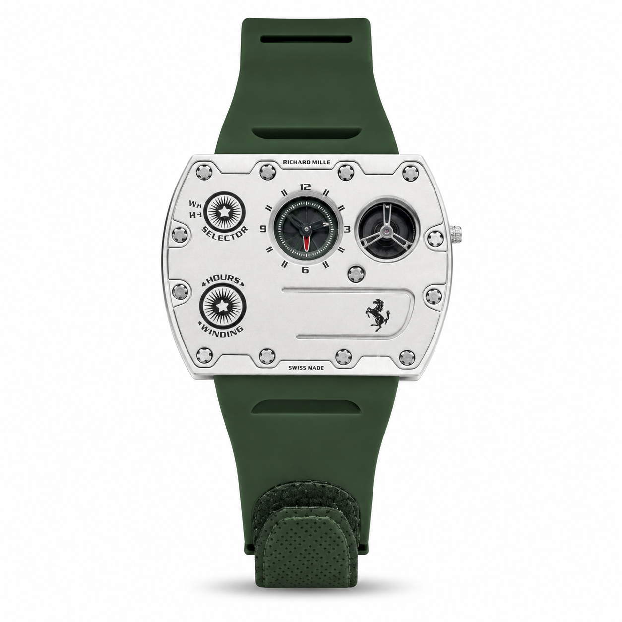 Premium Green Strap Square Dial Watch