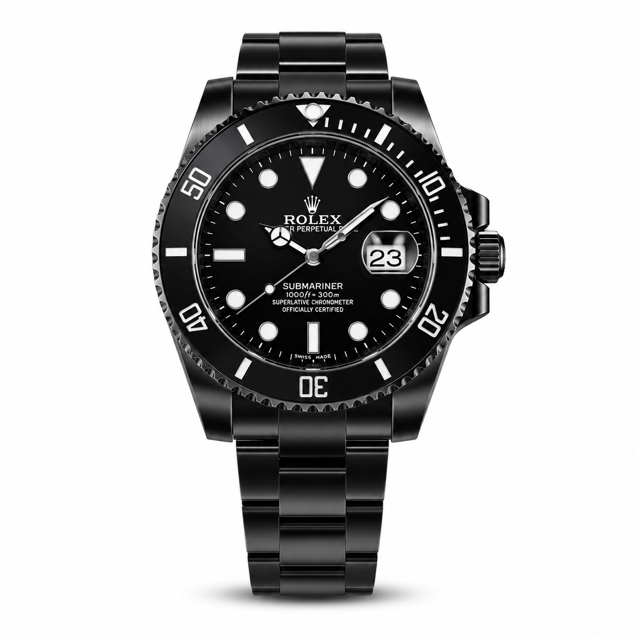 Matte Black Luxury Diver Analog Watch