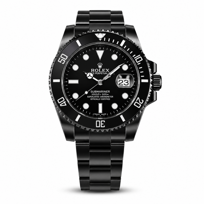 Matte Black Luxury Diver Analog Watch