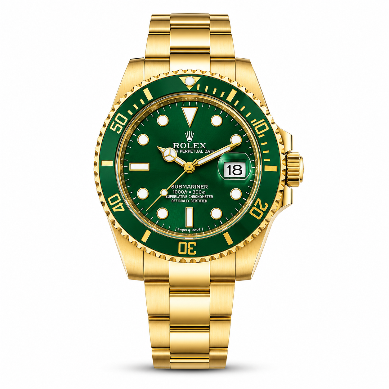 Premium Gold Green Dial Luxury Watch