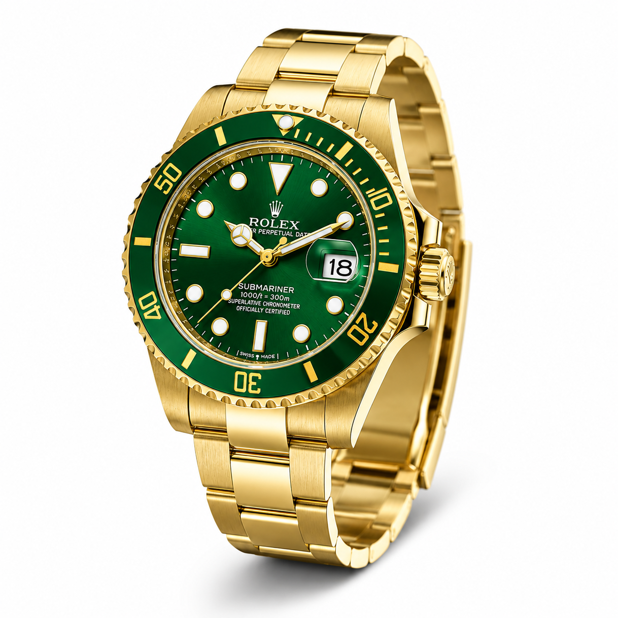 Premium Gold Green Dial Luxury Watch