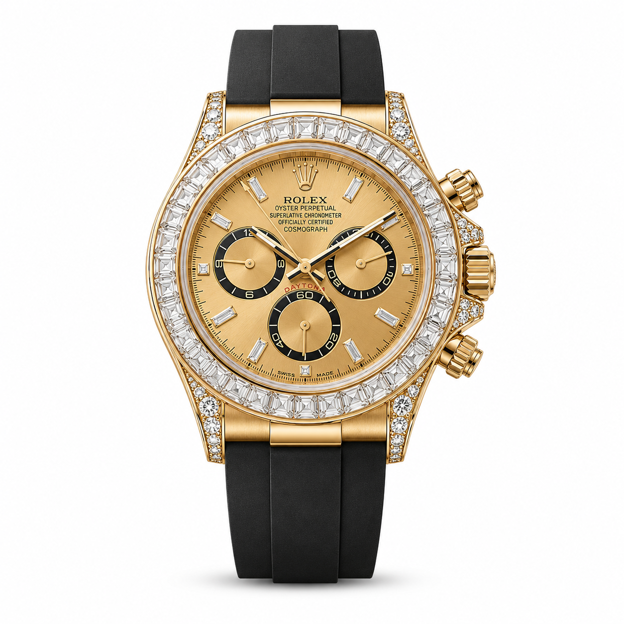 Diamond Style Gold Chronograph Luxury Watch