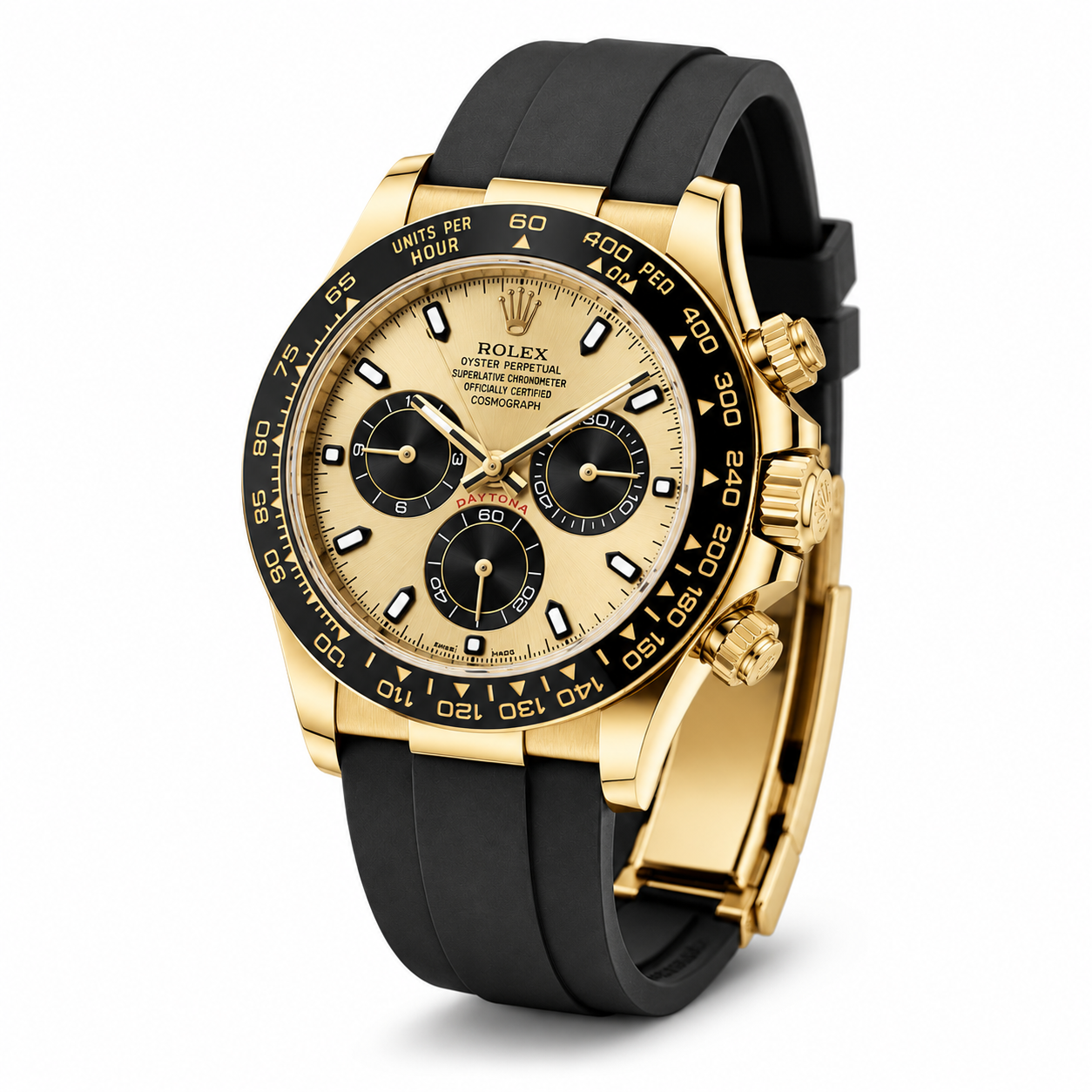 Gold Black Chronograph Sports Luxury Watch
