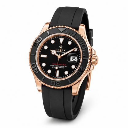 Rose Gold Black Sports Luxury Watch