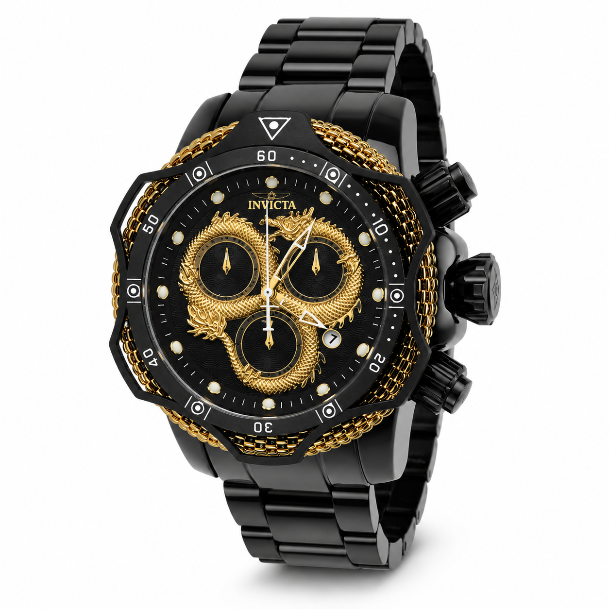 Black Gold Dragon Luxury Chronograph Watch