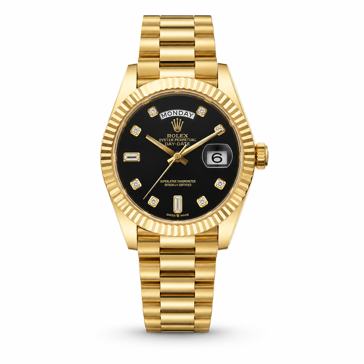 Gold Black Dial Premium Day Date Watch