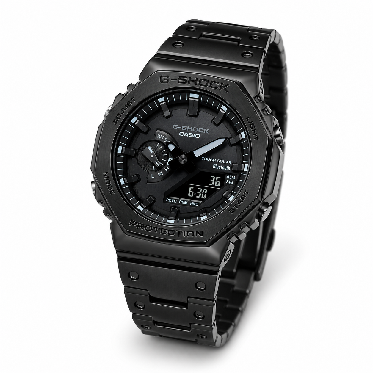 Matte Black Stainless Steel Smart Sports Watch