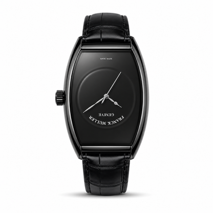 All Black Minimalist Leather Luxury Watch
