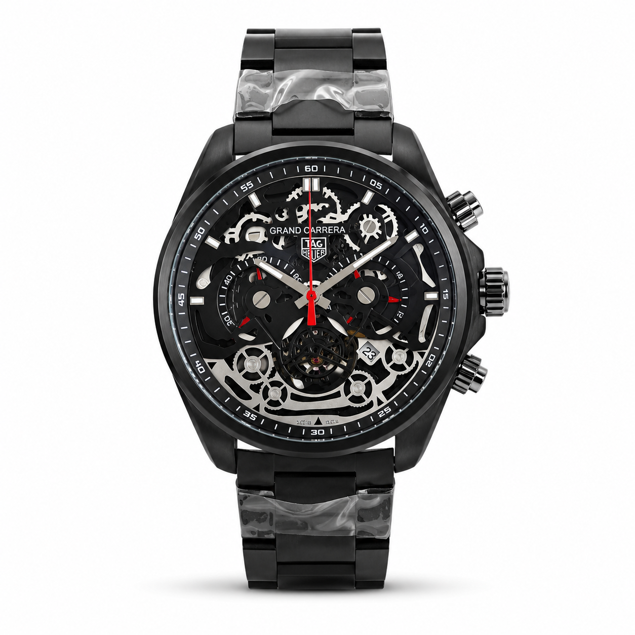 Black Skeleton Dial Luxury Chronograph Watch