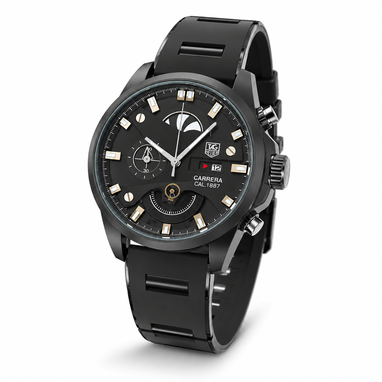 Matte Black Premium Chronograph Sports Watch