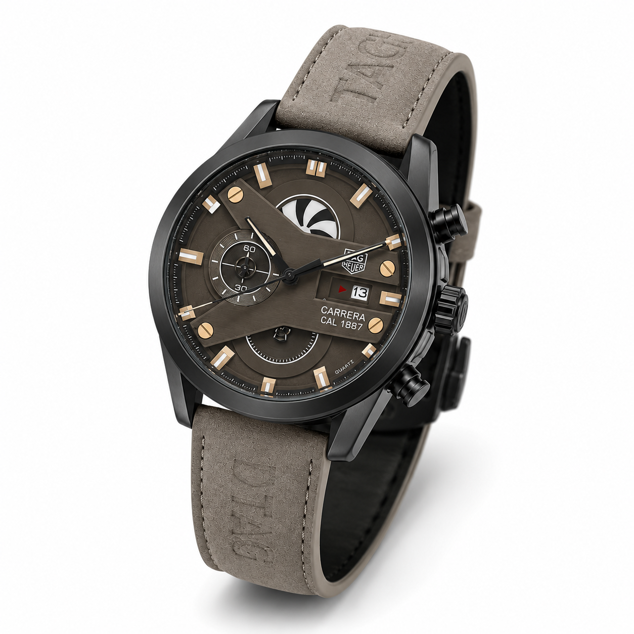 Matte Black Designer Chronograph Watch