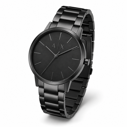 Matte Black Minimalist Steel Watch