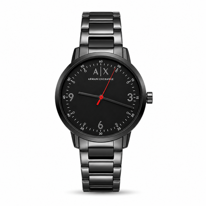 Black Steel Minimalist Analog Watch