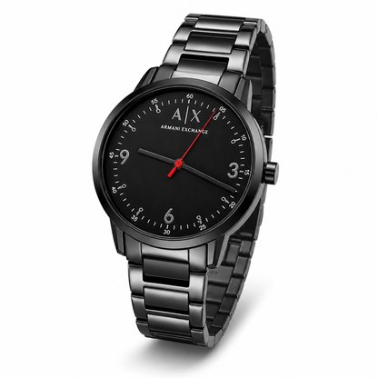 Black Steel Minimalist Analog Watch