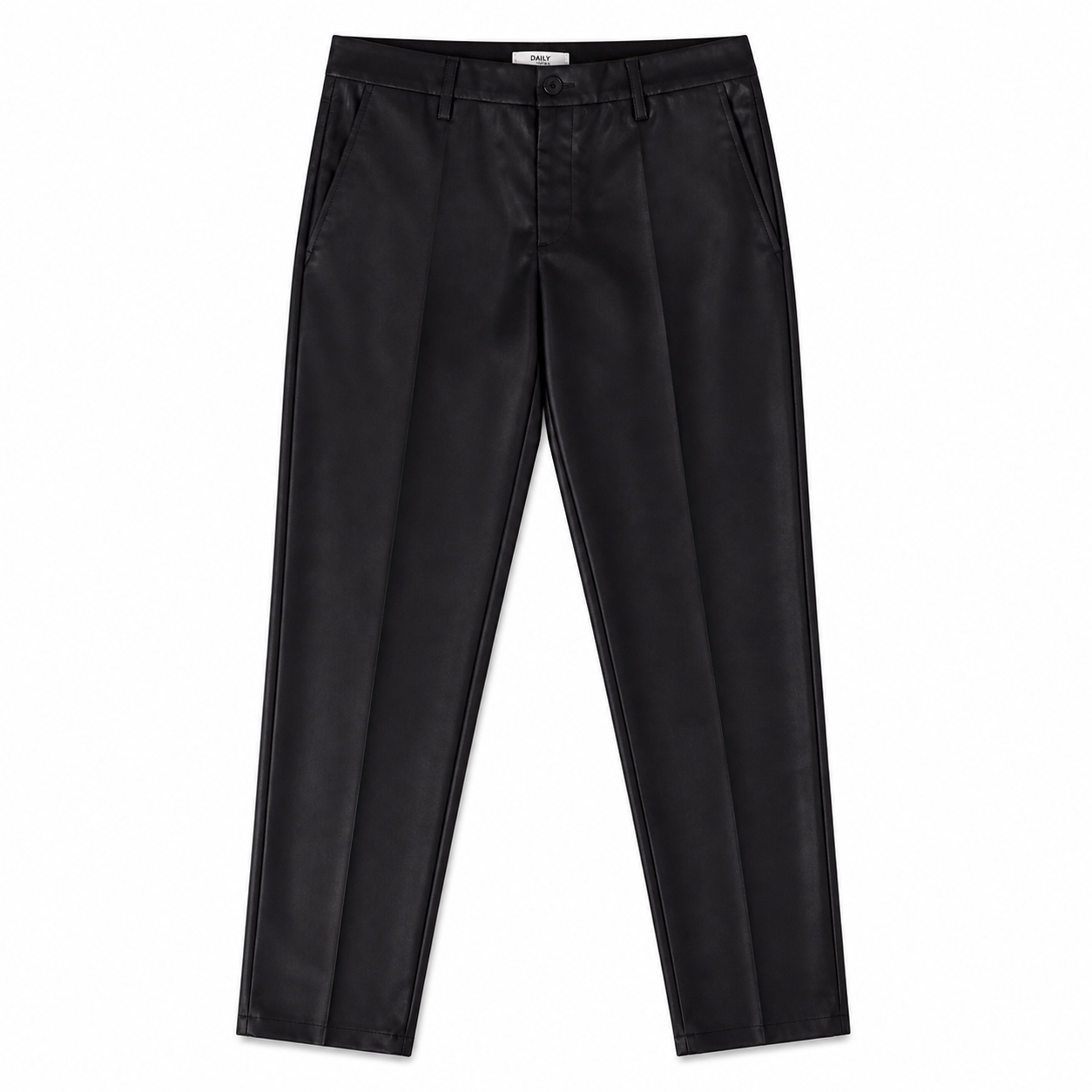 Premium Black Leather Slim Fit Trousers