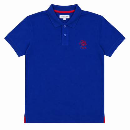 Royal Blue Cotton Slim Fit Polo T-Shirt