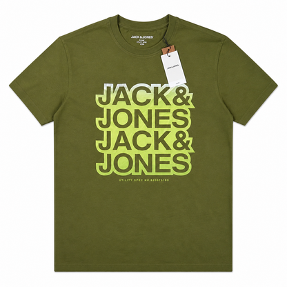 Olive Green Graphic Cotton Casual T-Shirt