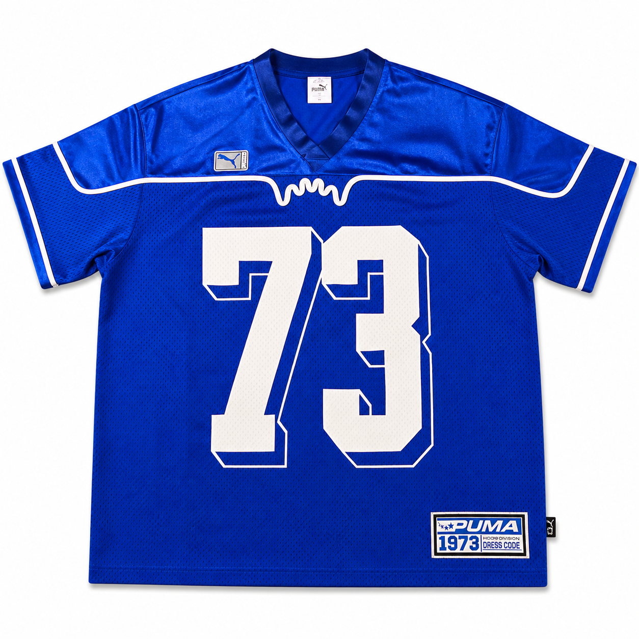 Blue Athletic Number Print Mesh Sports Jersey