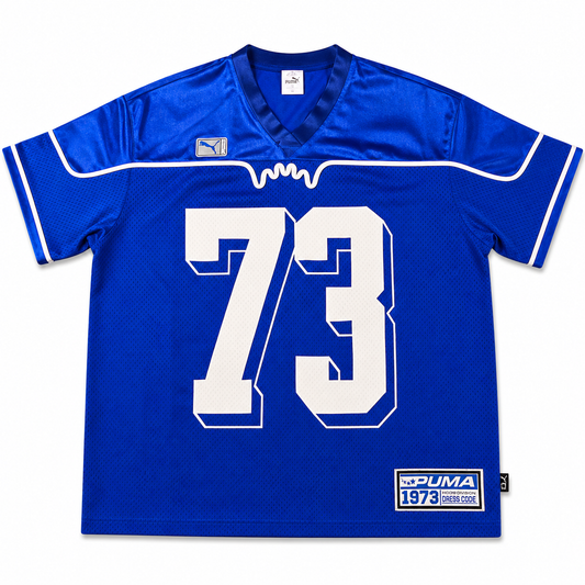Blue Athletic Number Print Mesh Sports Jersey