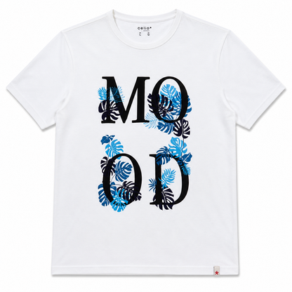 White Tropical Print Casual Graphic T-Shirt