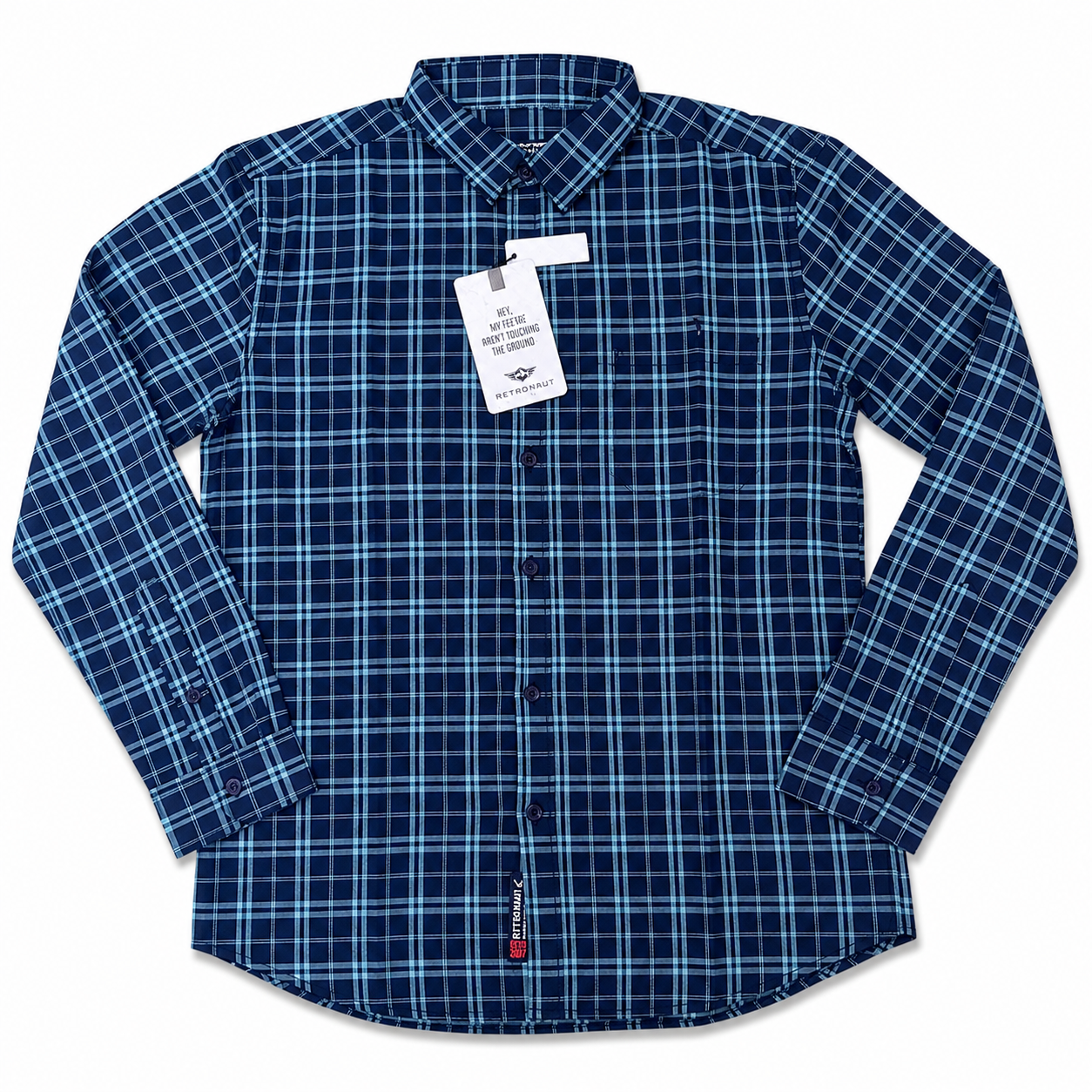 Blue Checked Slim Fit Casual Shirt
